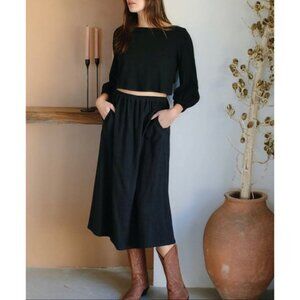 RACHEL PALLY Linen Olivia Skirt Black
